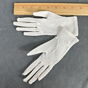 Vintage F W Woolworth Woolworth's Children's Gloves Stretch Nylon White Japan